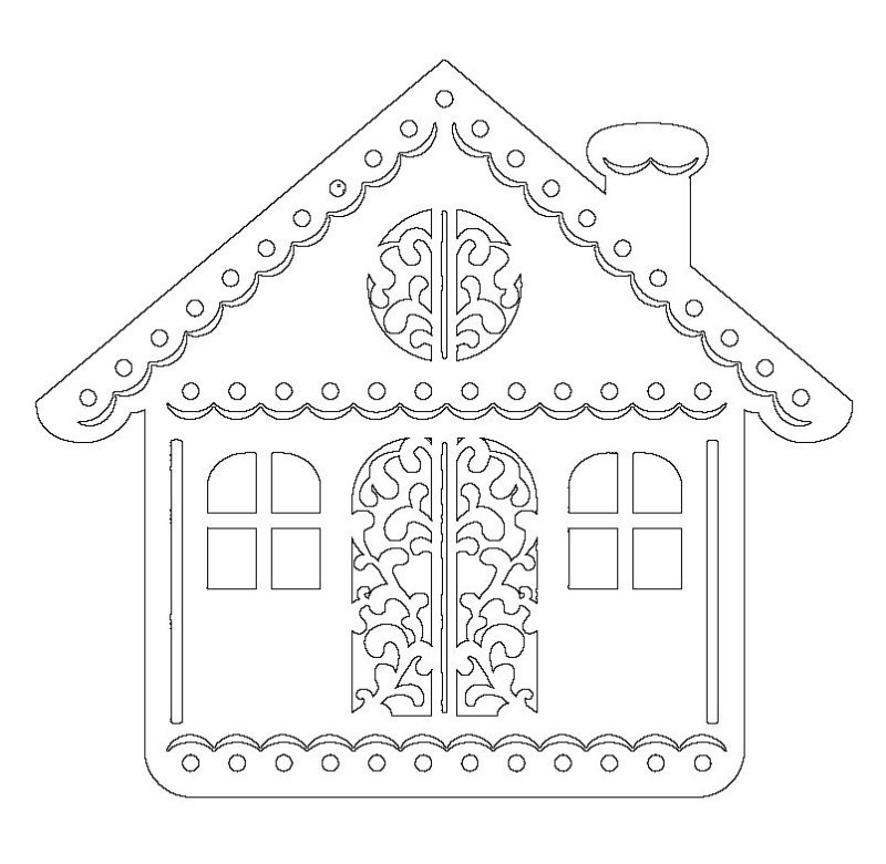 Домик трафарет