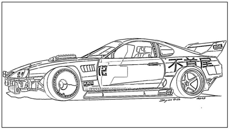 Раскраски машинки Тойота Супра