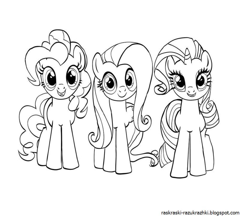Раскраска для девочек пони Пинки Пай