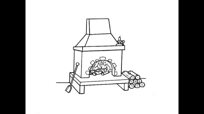 Печка раскраска