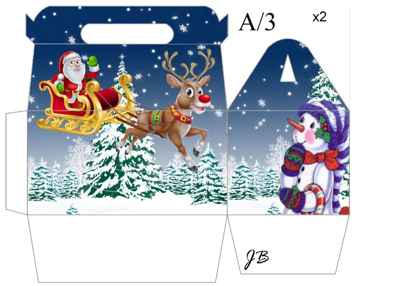 Новогодняя коробочка шаблон