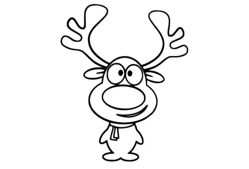 Рождественский олень раскраска