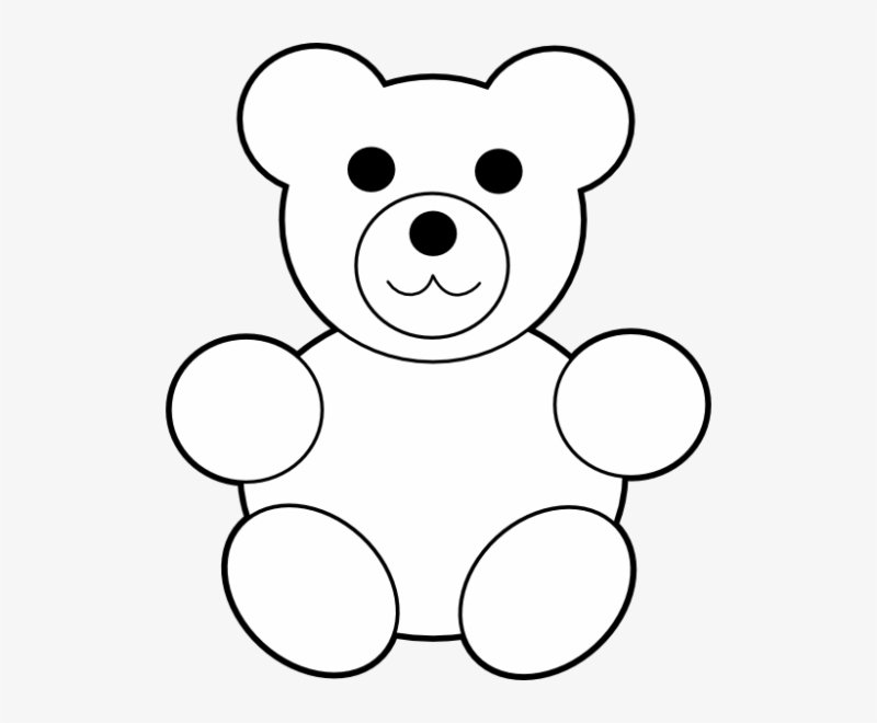 Мишка раскраска для малышей