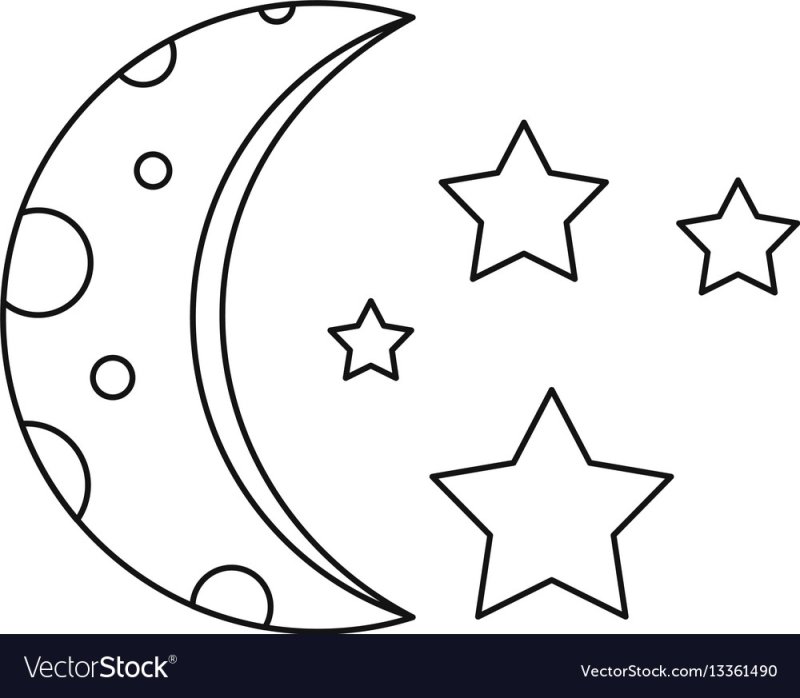 Трафарет Луна и звезды