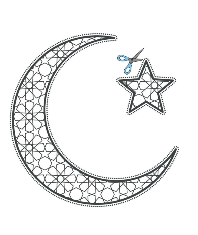 Трафарет Луна и звезды