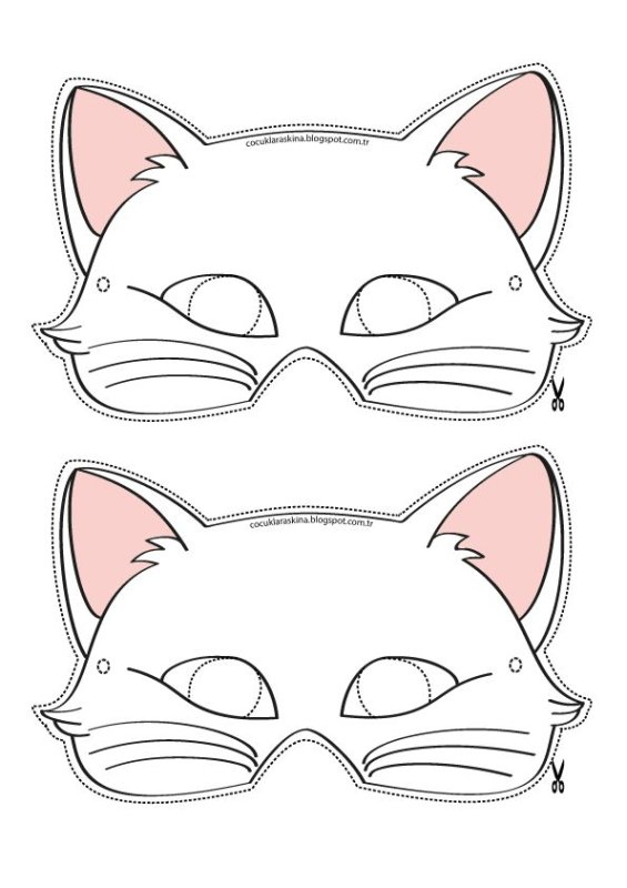 Маска кота для распечатки
