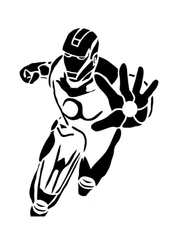 Железный человек вектор в ч/б