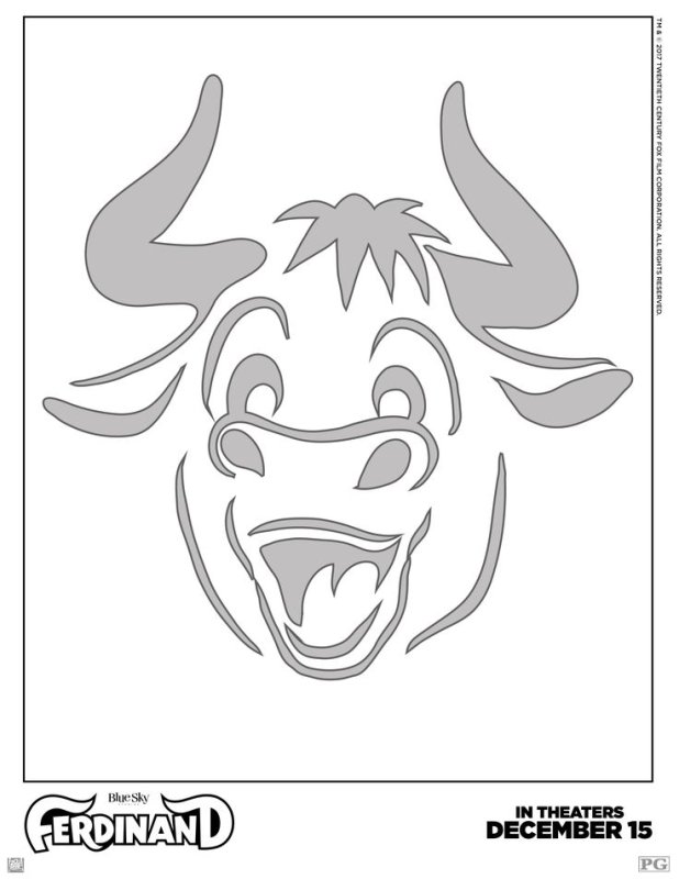 Морда быка трафарет