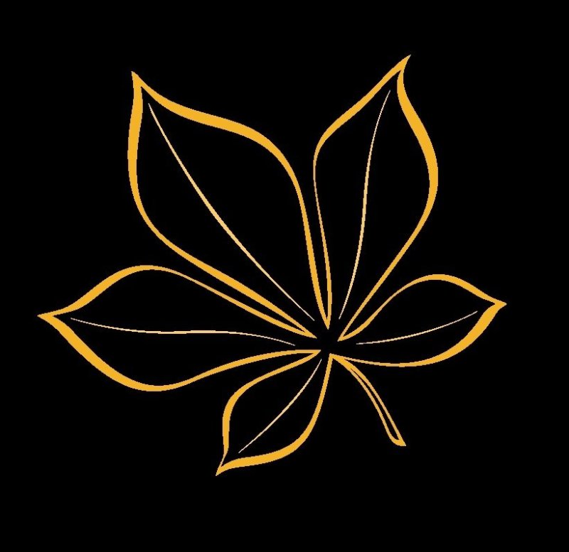 Каштановый лист трафарет