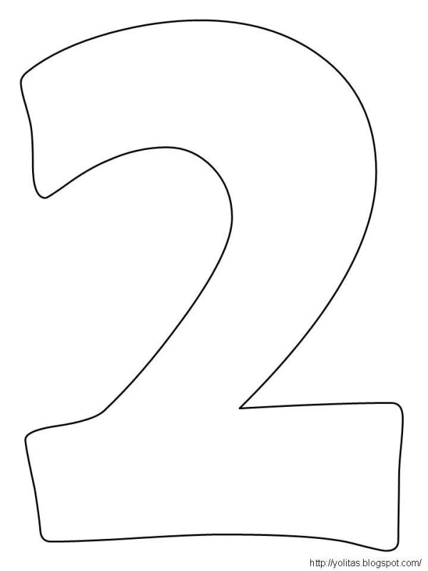 Цифра 2 трафарет