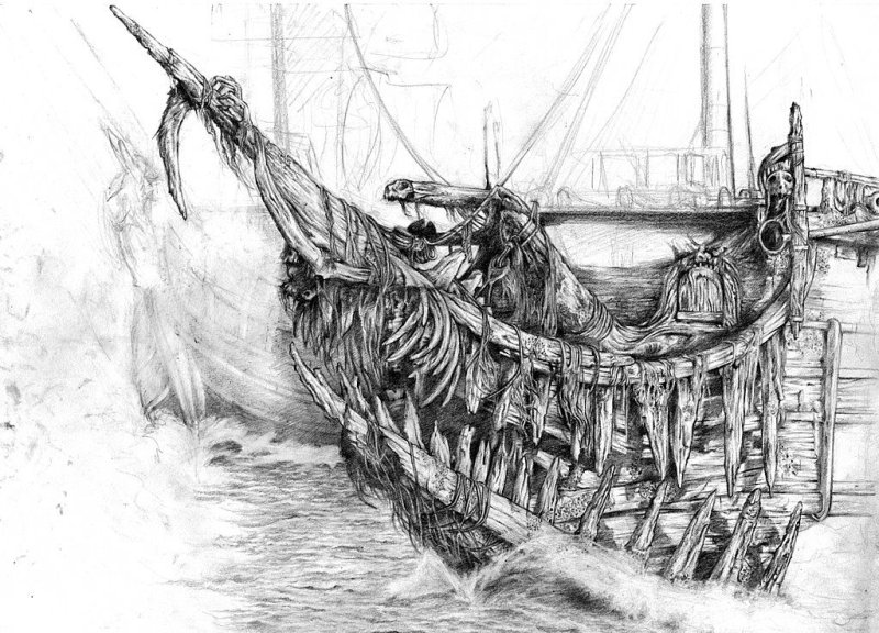 Летучий голландец корабль призрак пираты Карибского моря