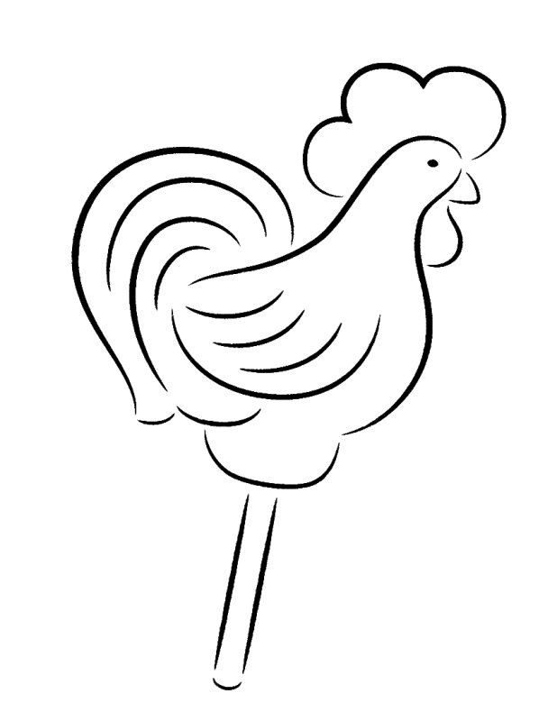 Петух раскраска