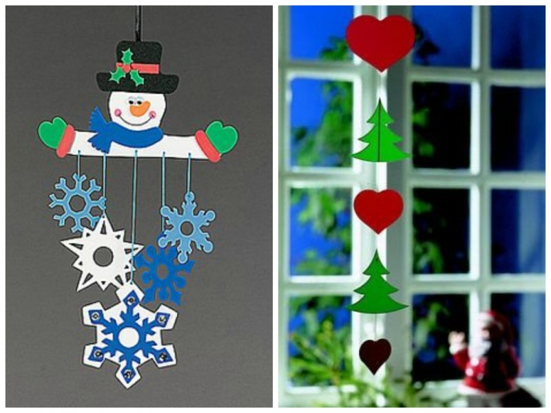 Новогодние подвесные украшения из бумаги