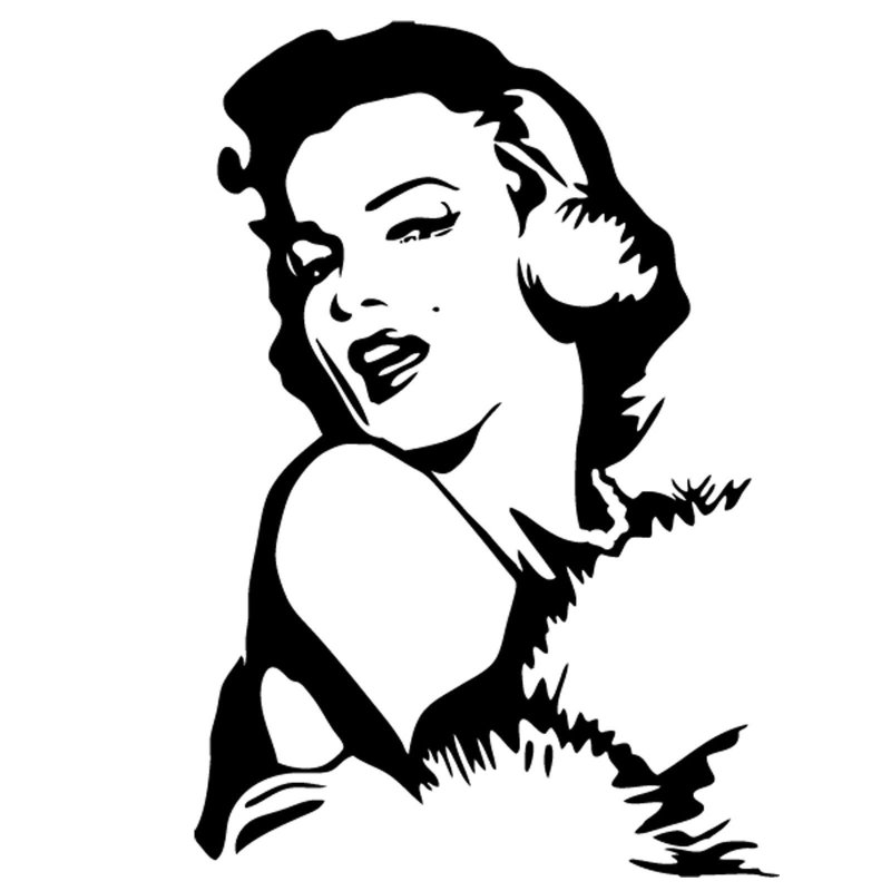 Мэрилин Монро вектор чб