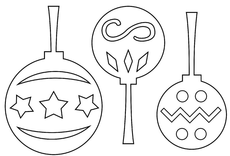 Новогодние трафареты на окна шарики