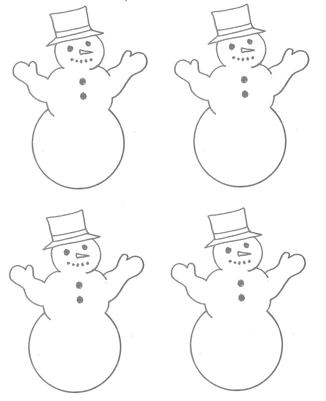 Трафарет снеговика для гирлянды