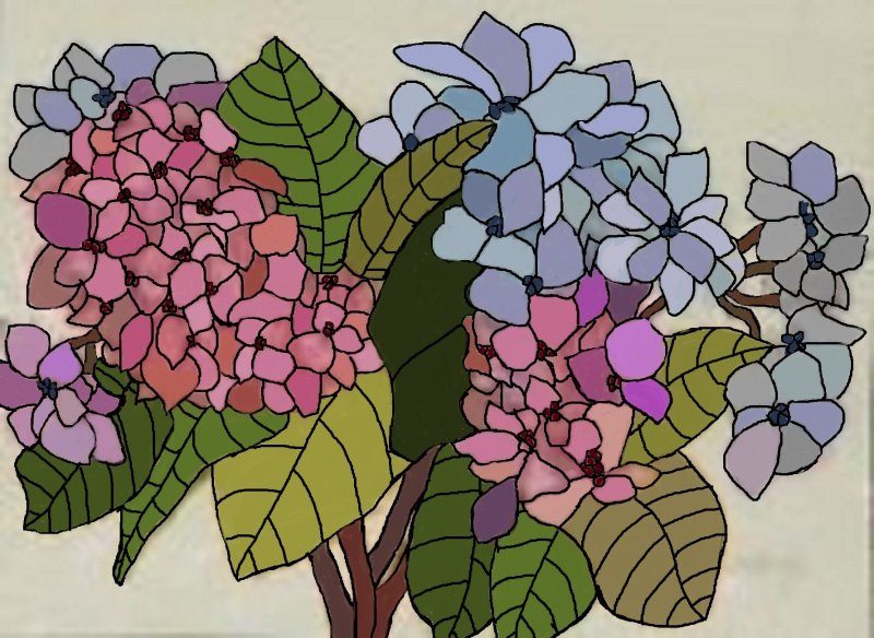 Витраж цветы