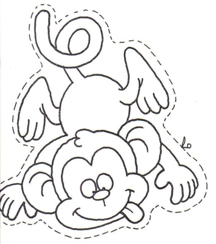 Обезьянка раскраска для малышей