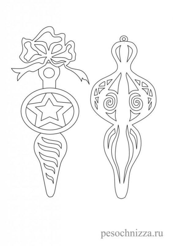 Новогодние игрушки трафареты для вырезания на окна