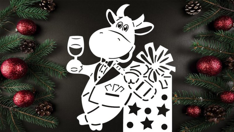 Трафареты на окна новогодние