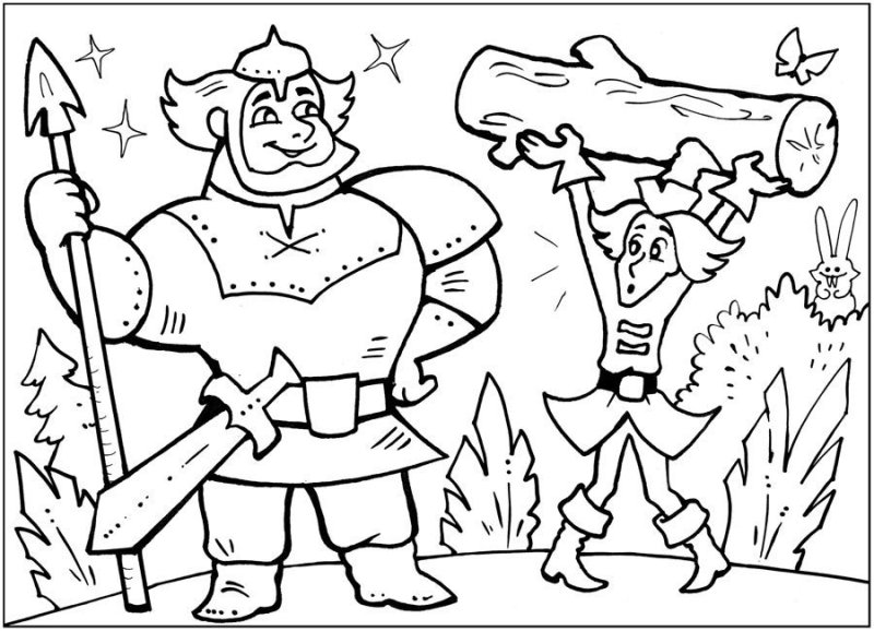 Богатырь раскраска для детей