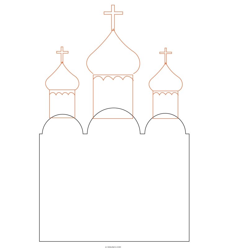 Поэтапное рисование храма