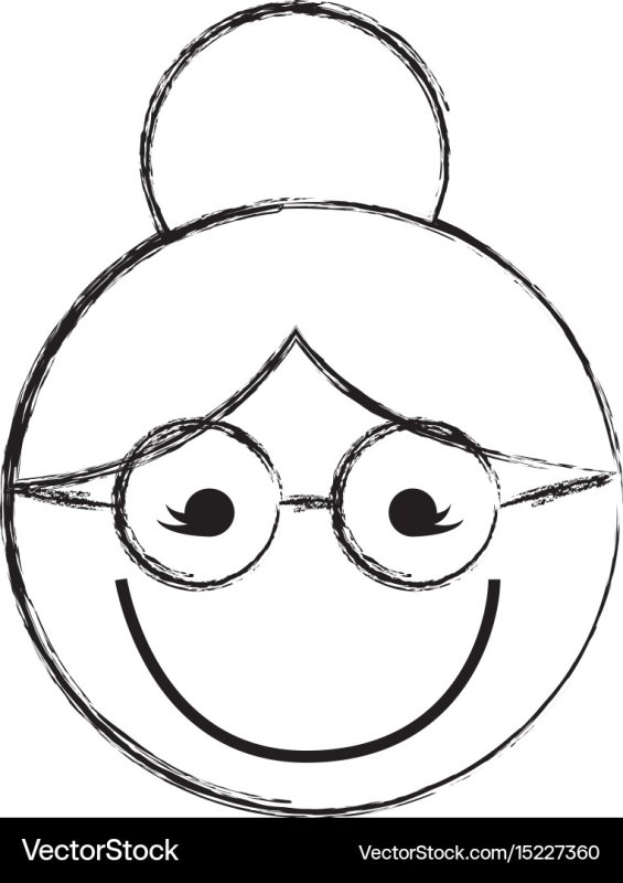 Трафарет лица бабушки и дедушки