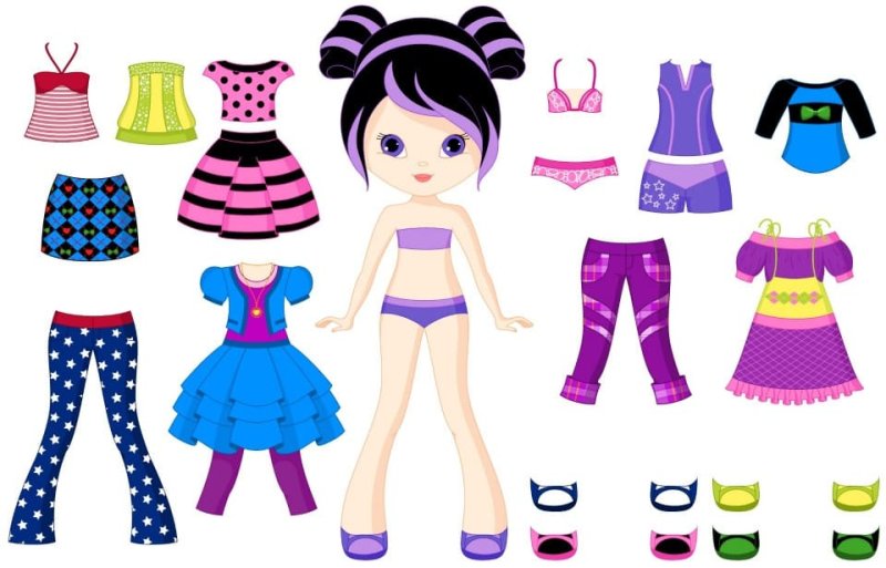 Бумажные куклы с одеждой