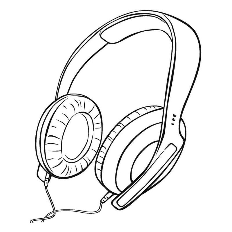 Наушники раскраска для детей