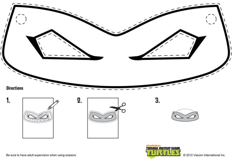 Маска Черепашки ниндзя выкройка