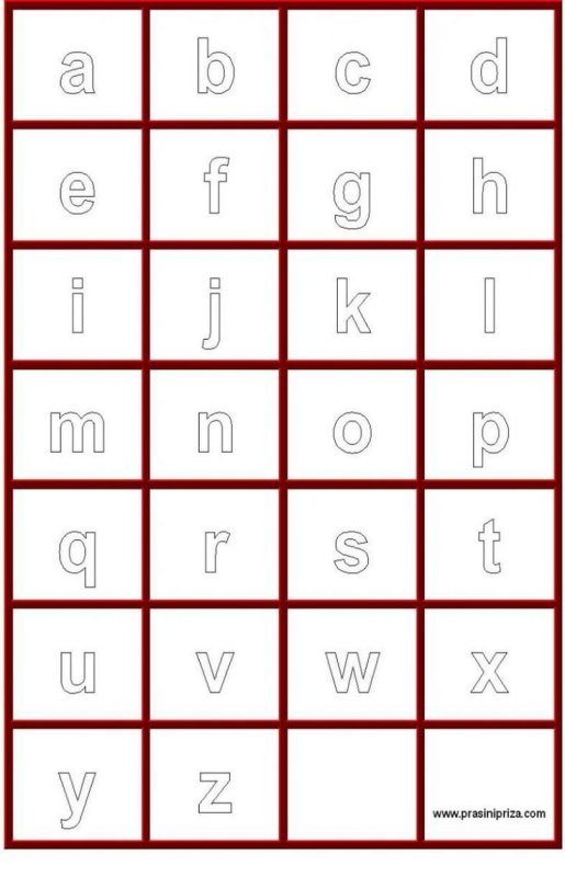 Карточки с английскими буквами