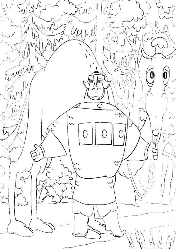 Раскраска богатырь Добрыня Никитич