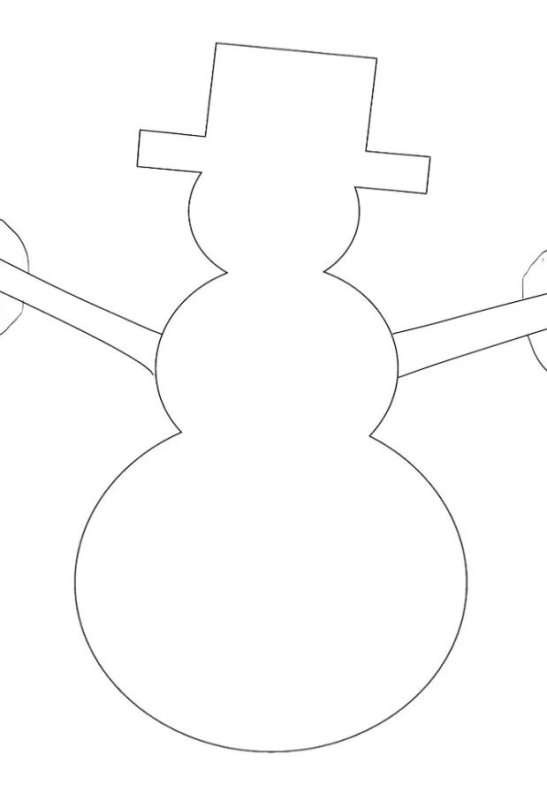 Снеговик трафарет для вырезания