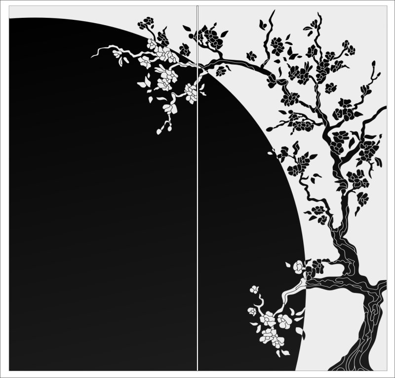 Сакура трафарет