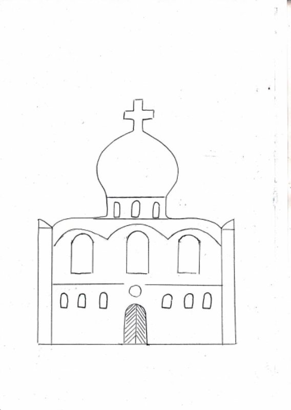 Храм раскраска для детей