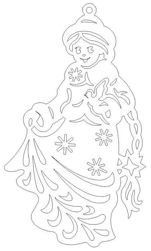 Снегурочка вытынанка на окно