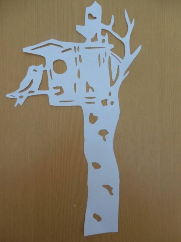 Дерево на окно из бумаги