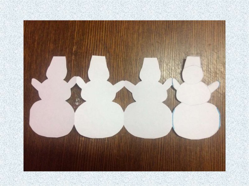 Гирлянда из снеговиков из бумаги