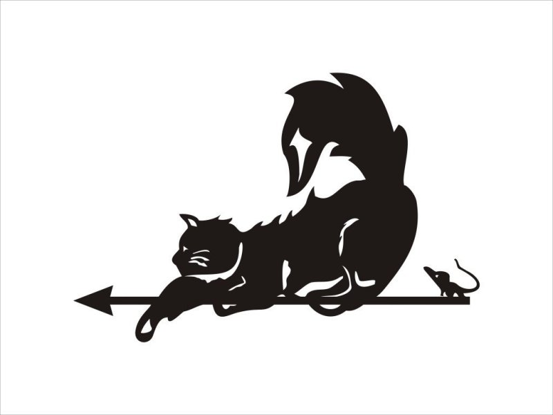 Флюгер кот и мышь