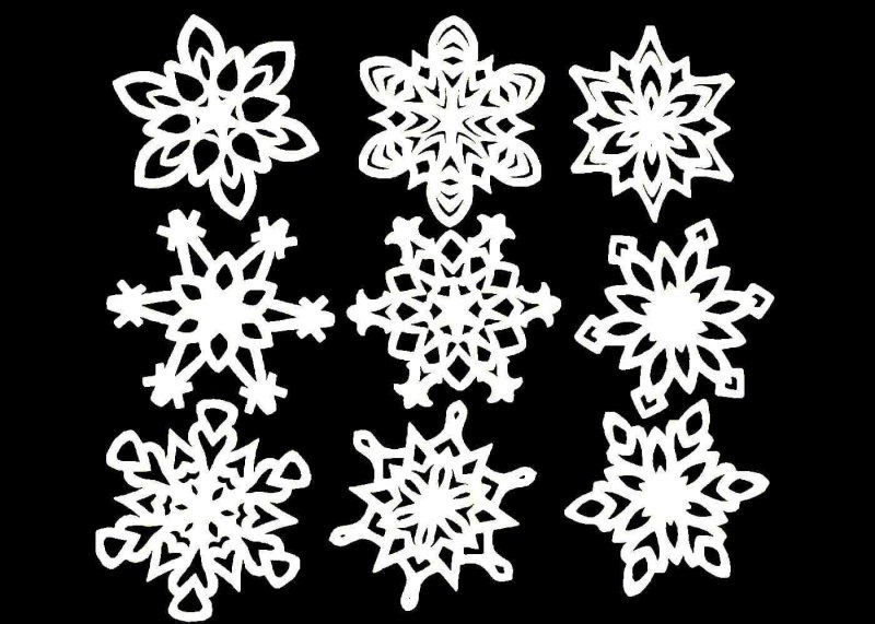 Вытынанки снежинки