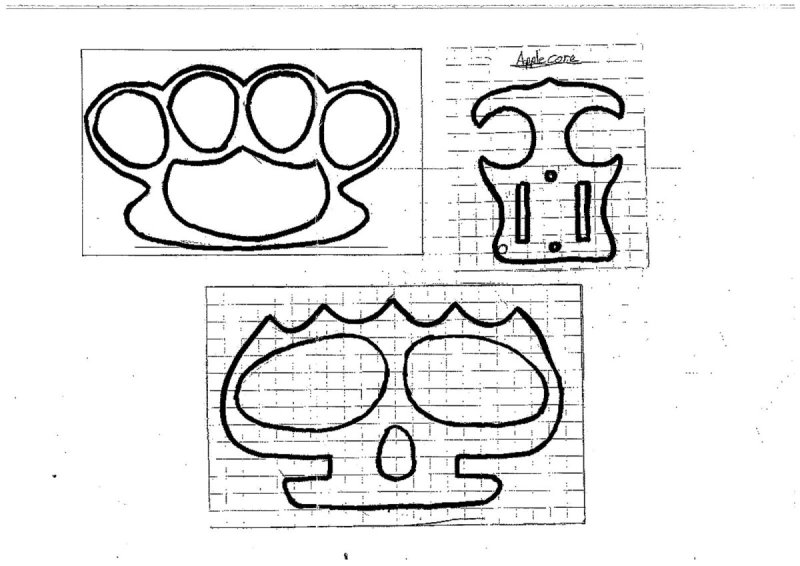 Чертеж кастета 1 к 1 на а4