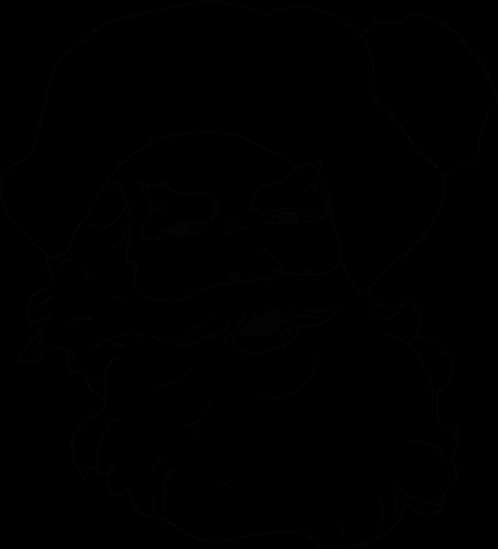 Трафарет голова Деда Мороза