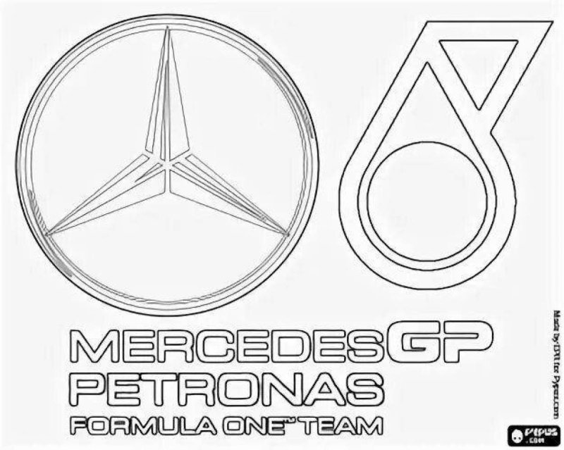 Знак Мерседес раскраска