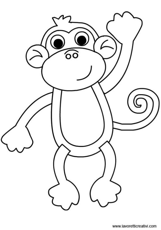 Обезьянка раскраска