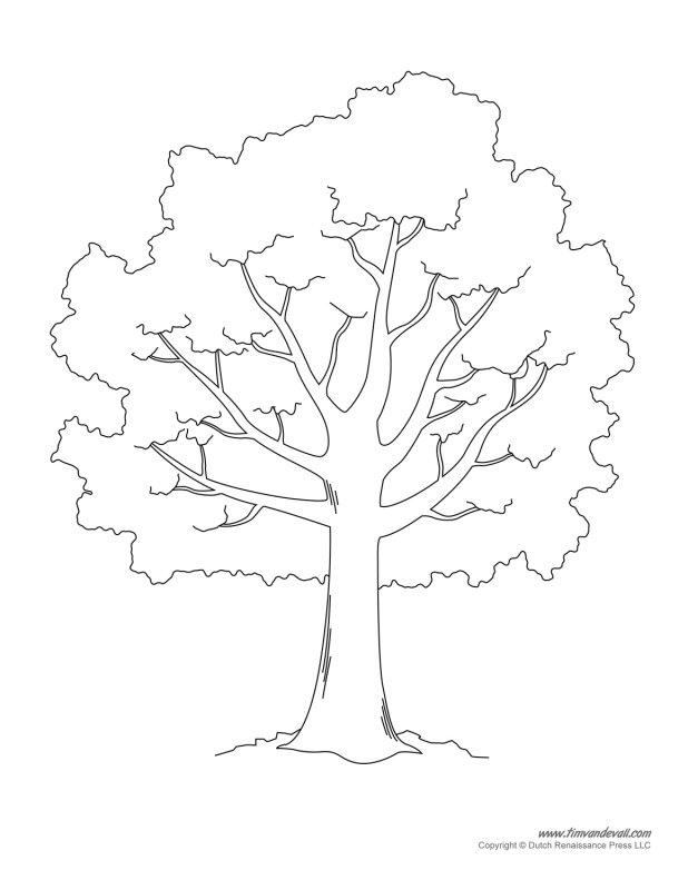 Дерево трафарет для рисования