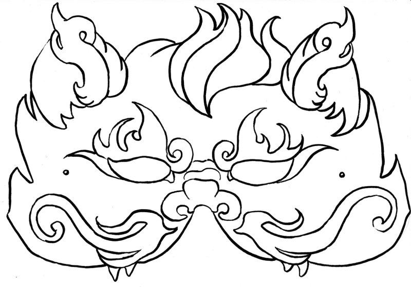Голова китайского дракона раскраска