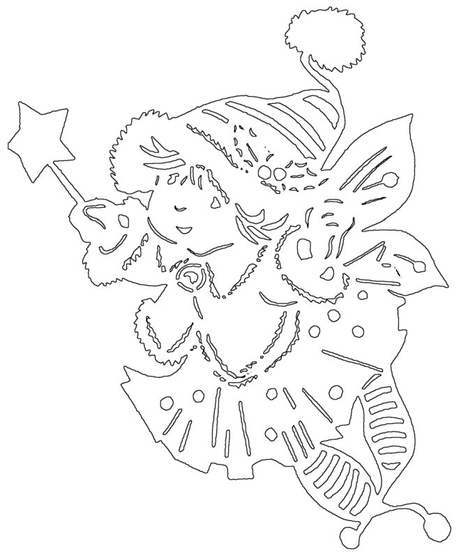 Трафарет феи на окно