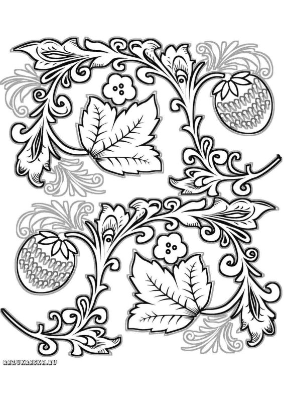 Хохлома раскраска