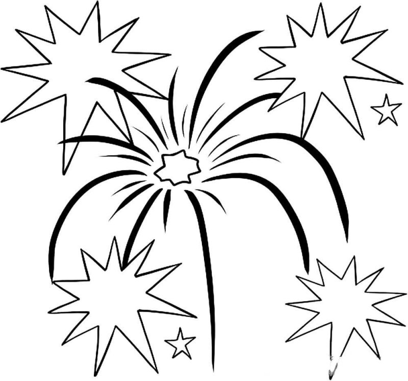 Фейерверк раскраска для детей