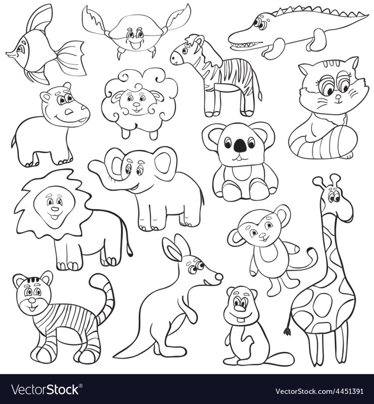 Рисунки животных для детей
